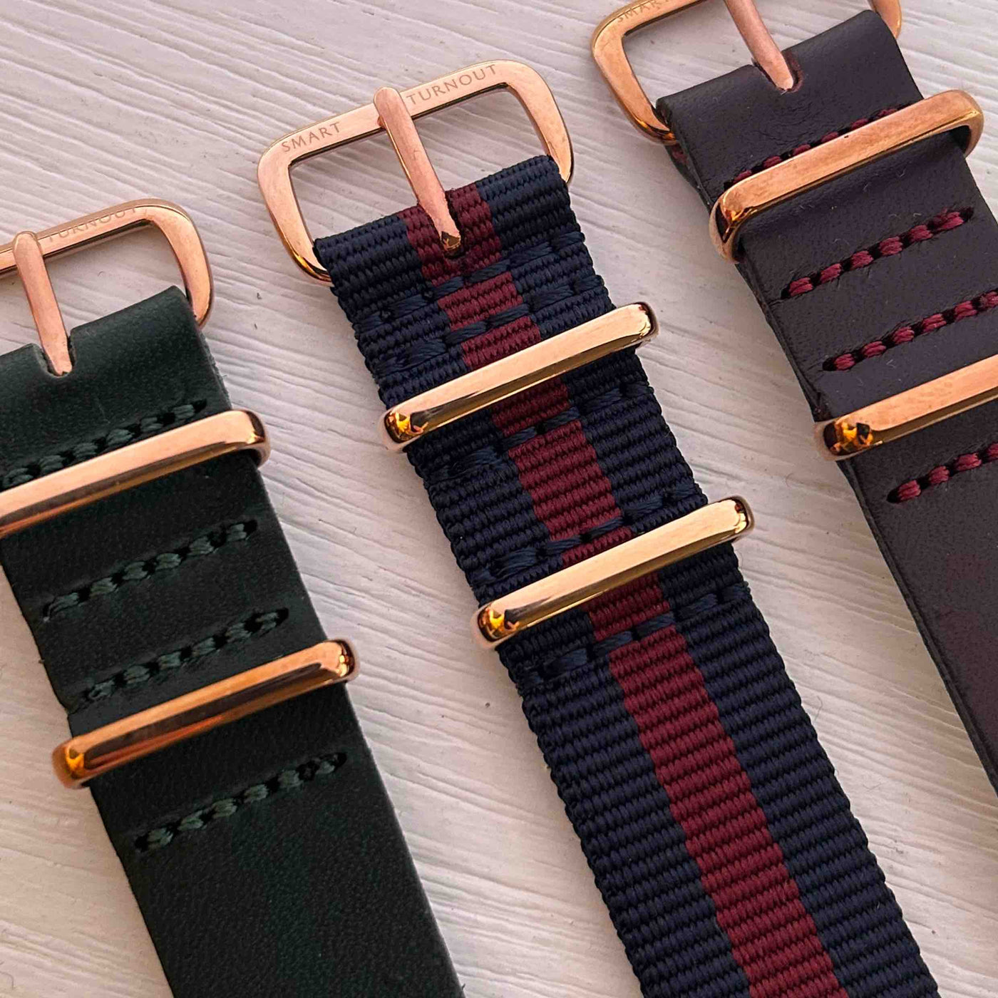 18mm Watch Straps with Rose Gold Fittings