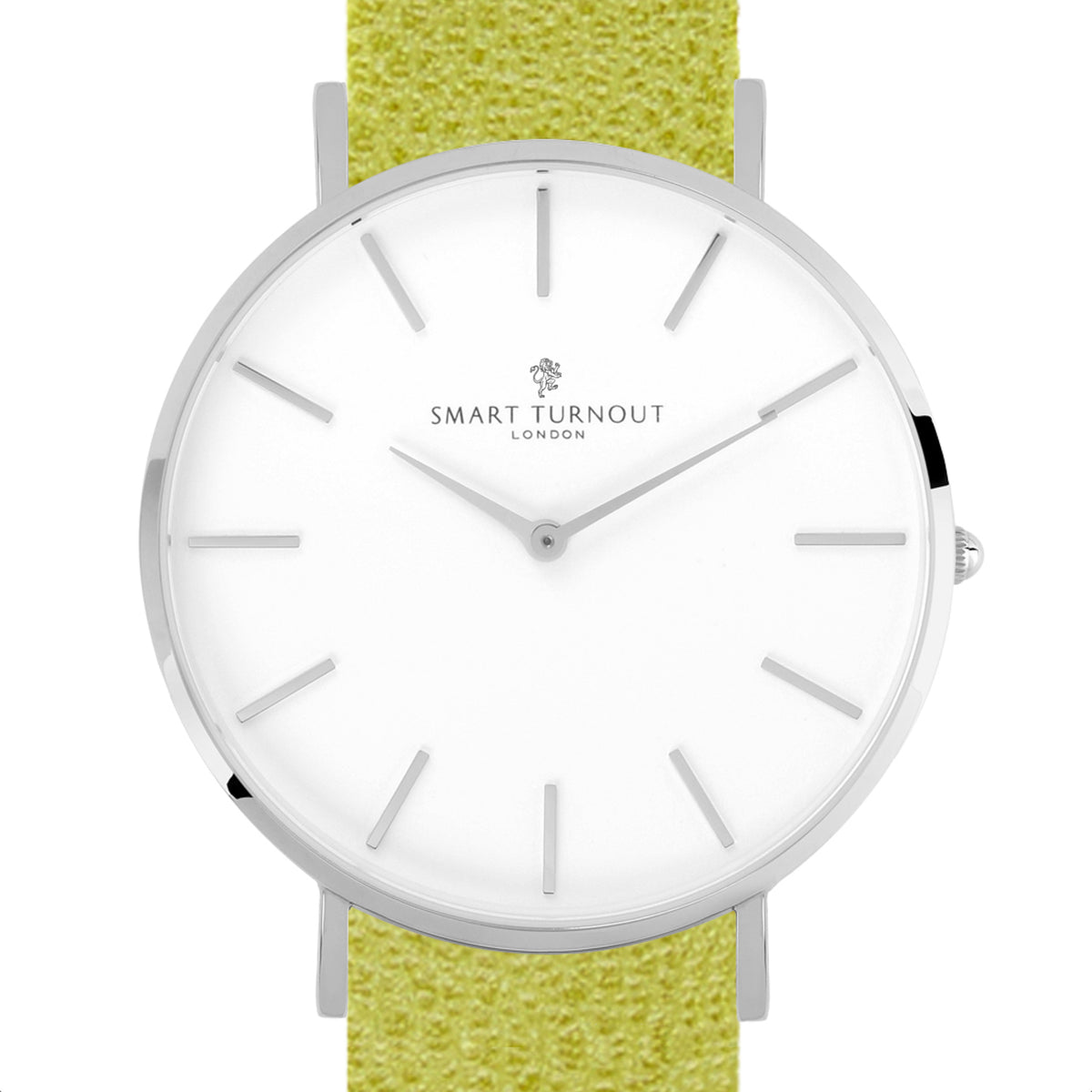 Master Watch White (Silver) Lime Green Embossed Leather Watch Strap ...