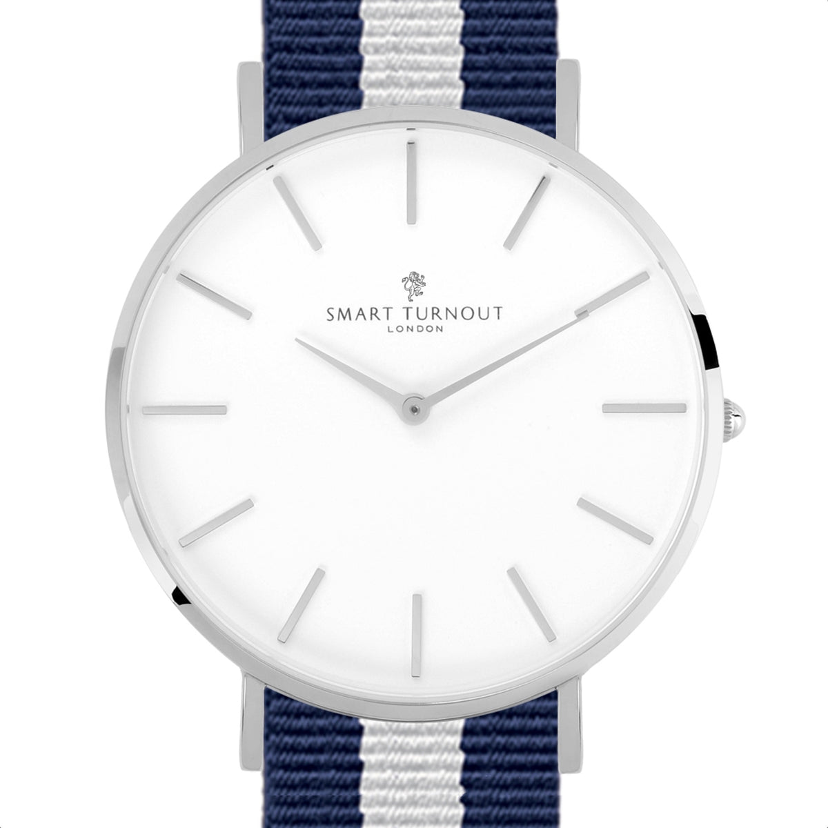 Master Watch White (Silver) Navy Blue and White NATO Watch Strap ...
