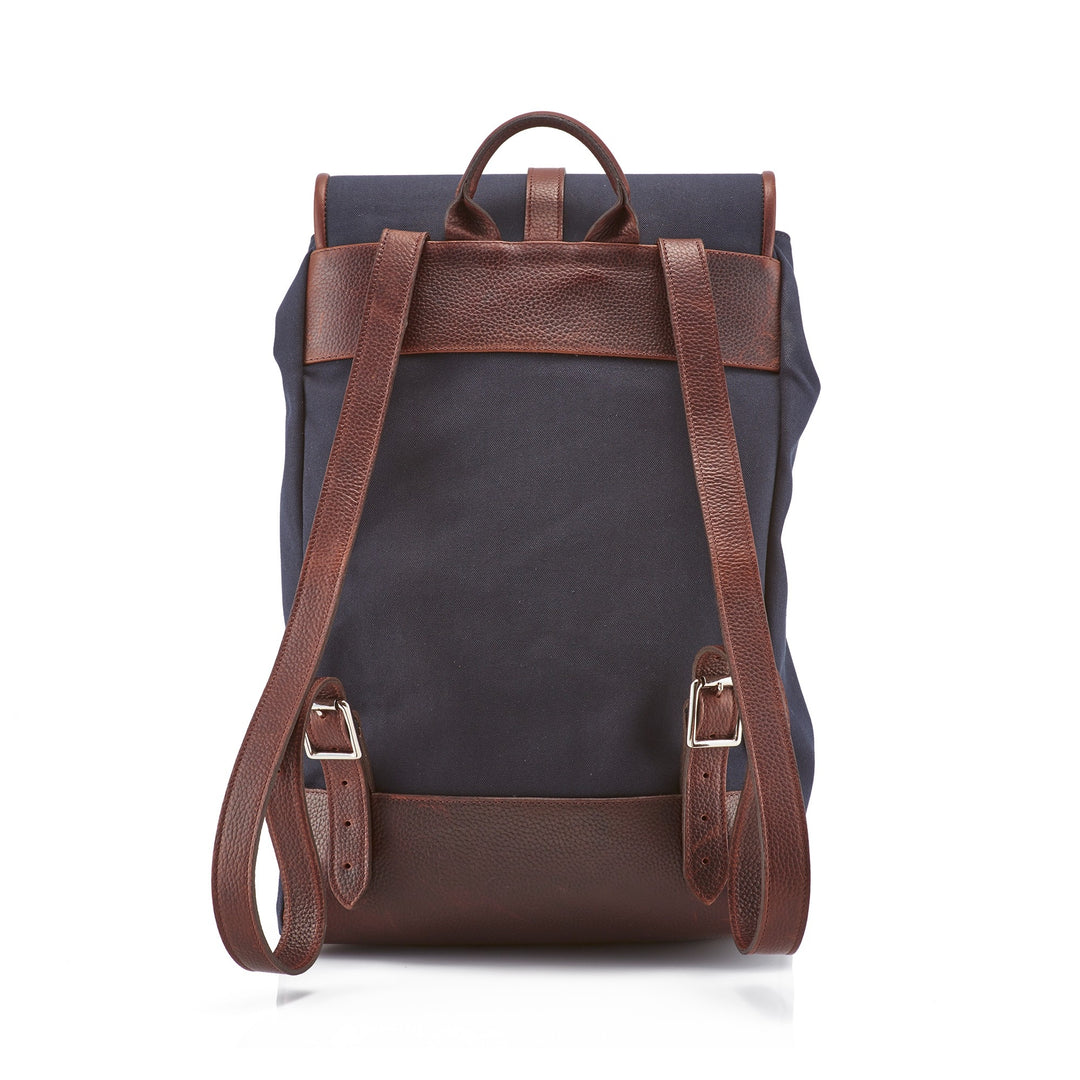Old School Navy Blue Canvas Backpack Smart Turnout